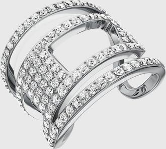 Diesel Stainless steel glitz D band ring - Rings - Unisex - Silver