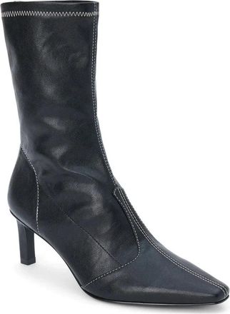 Matisse Footwear Womens Coconuts by Matisse Clara 10M Black Leather Snip Toe Zipper Bootie HAWK417