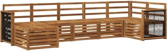 vidaXL Conjunto De Sof&aacute;s De Exterior 6 Uds. Natural Vidaxl