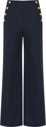 Max Mara Mstbetulla Wijde Broek - Dames - Wijde Broeken - Blauw - 3XS - Katoen - Broeken
