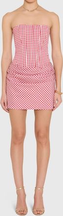 Amanda Uprichard Miriah Dress In Red/white Gingham