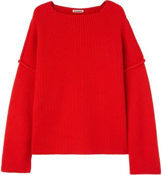 Jil Sander raised-seam sweater - women - Wool - S - Red