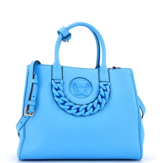 Versace La Medusa Convertible Tote Bag Leather Large