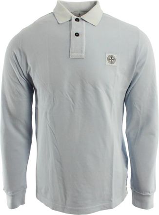 Stone Island Polo van Katoen met Elastaan - Heren - Polos - Blauw - S - Katoen - Tops
