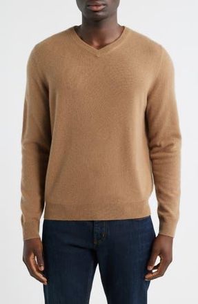 Nordstrom Cashmere V-Neck Sweater in Tan Cartouche at Nordstrom Rack, Size Xx-Large