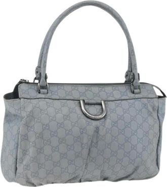 Gucci Pre-owned Handbags, female, Blue, Size: ONE SIZE Pre-owned Vintage Tote Bag