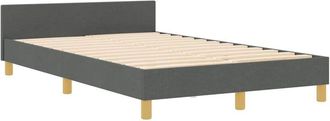vidaXL Estructura De Cama Con Cabecera Gris Oscuro 120 X 190 Cm Tela Vidaxl