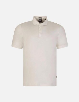 HUGO BOSS Mens Press 53 Mercerized Cotton Cream Polo Shirt - Size: 38