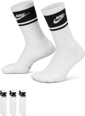 Nike Unisex Everyday Elevated Crew Socks (3 Pairs) in White | IM7949-901