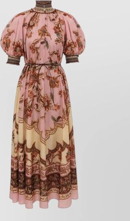 Zimmermann silk maxi dress floral print belt