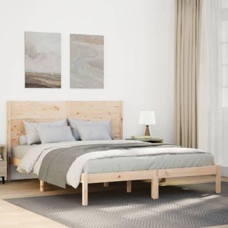 vidaXL Cama Extralarga Sin Colch&oacute;n Madera Maciza 160x210 Cm Vidaxl
