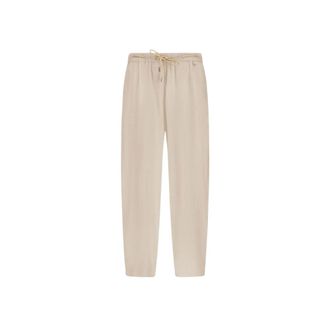 Herno Tapered Trousers, female, Beige, Size: M Drawstring Trousers