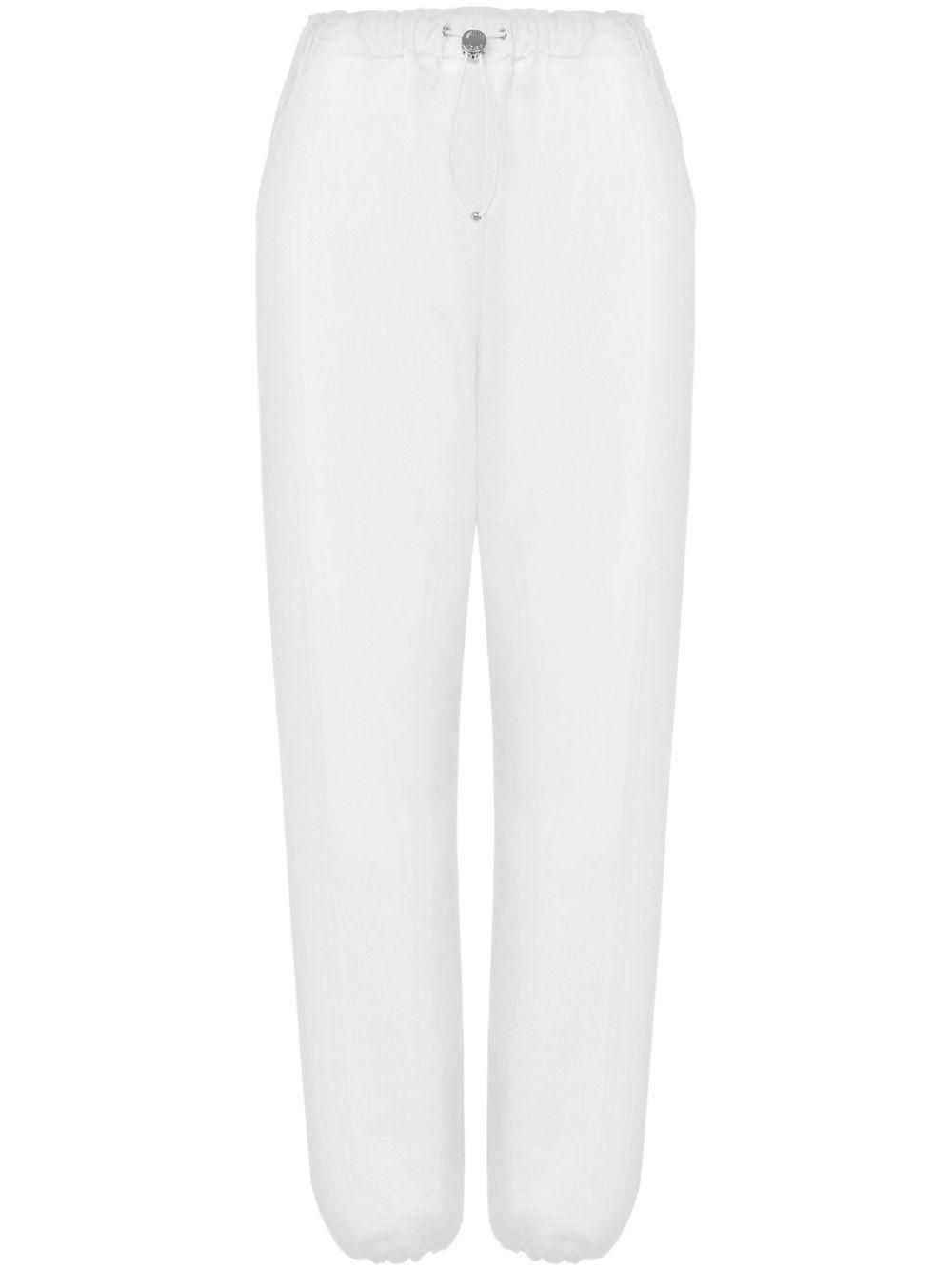 パンツ MOSCHINO COUTURE Woman Pants White 03275518 0004 Moschino elasticated-ankles track pants - women - Cotton