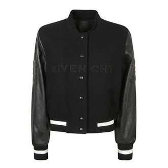 Givenchy Bomber Jackets, female, Black, S, Black Varsity Jacket