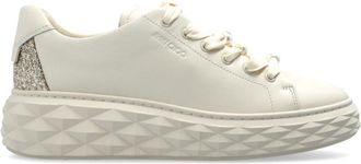 Jimmy Choo London Schoenen, Dames, Beige, 39 EU, Leer, Diamond Light Maxi Sneakers