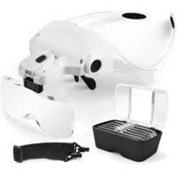 OEM Lupa Con 2 Led, Lente Frontal Iluminada Para Lectura, Trabajos De Precisi&oacute;n, Reparaciones, Costura, Joyer&iacute;a, Relojer&iacute;a Y Manualidades. Incluye 5 Lente
