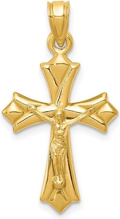 Diamond2Deal 14k Yellow Gold Reversible Crucifix Pendant