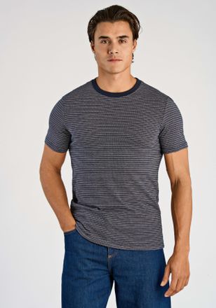 Lindbergh Rundhalsshirt LINDBERGH, Herren, Gr. XXL, navy, Jersey, Obermaterial: 100% Baumwolle, gestreift, unifarben, normal h&uuml;ftbedeckend, Rundhals, Shirts Run