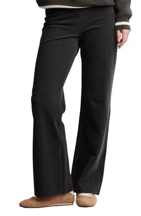 Barefoot Dreams Day to Night Stretch Corduroy Wide Leg Pants in Carbon at Nordstrom, Size X-Small