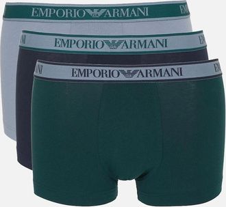 Emporio Armani Mens Emporio Armani 3-Pack Boxer Trunks, Blue/Stone/Pine - Green - Size: 37/36/32