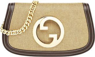 Gucci Blondie Canvas & Leather Shoulder Bag