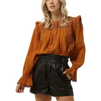 Antik Batik Bernardo Blouse - Dames - Blouses & Shirts - Bruin - Maat: XS
