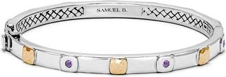 Samuel B. 18K & Silver 0.24 Ct. Tw. Amethyst Bangle Bracelet
