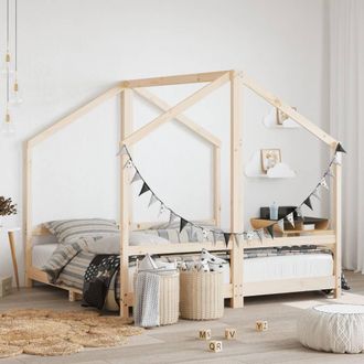 vidaXL Vidaxl - Estructura De Cama De Ni&ntilde;os Madera Maciza De Pino 2x(80x160) Cm
