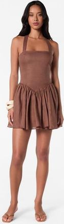 Nicholas Amalie Linen Dress in Mocha at Nordstrom, Size 2