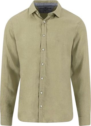 Fynch-Hatton Kent Kraag Puur Linnen Shirt - Heren - Overhemden - Beige - Maat: XL Linnen