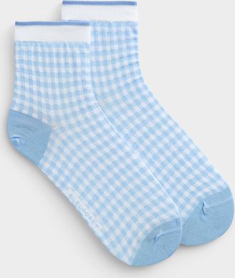 Bleufor&ecirc;t Womens Gingham check lisle ankle socks