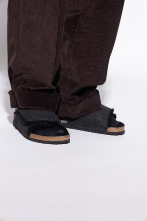 Birkenstock Solana Shearling Slides, Mens, Black