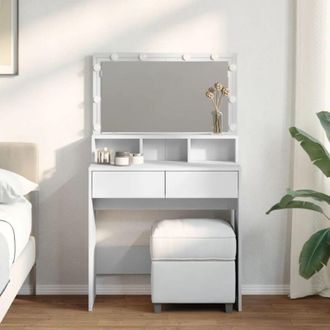 vidaXL Toeletta con led Bianca 80x41x134,5 cm - Vidaxl