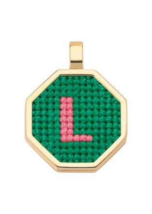 Maria Frering Letter L Pendant Gold-plated Necklace - Green - One Size