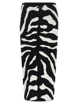 Moschino Zebra Intarsia Skirt - Black