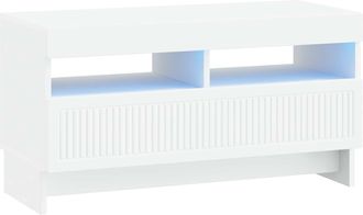 vidaXL Mueble De Tv Led Blanco Madera De Ingenier&iacute;a Vidaxl