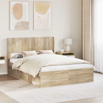 vidaXL Vidaxl Struttura Del Letto Con Stoccaggio E Testata Rovere Sonoma