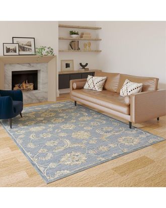 LR Home Lr Home Daphne Traditional Distressed Floral Handmade Area Rug