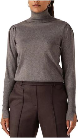 Nukus Sylvia Pullover Lurex - Dames - Coltruien - Bruin - XL - Truien & Vesten