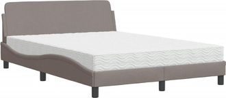 vidaXL Cama Con Colch&oacute;n Dover Tela Gris Taupe 120x200 Cm Vidaxl