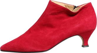 Dolce & Gabbana Enkellaarsjes - Dames - Laarzen met Hak - Rood - 40 EU - Su&egrave;de - Schoenen