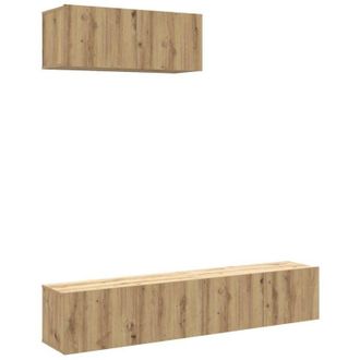 vidaXL Vidaxl - Mueble Para Tv De Pared Madera Contrachapada Artesanal 3 Piezas