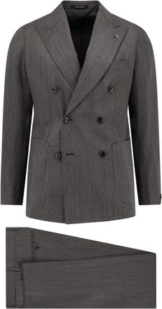 Tagliatore Montecarlo Double-Breasted Suit - Heren - Business pakken - Grijs - 3XL - Wol - Kostuums