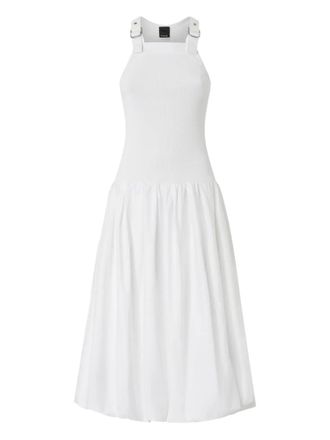 Pinko Gesmockte midi-jurk met gespbandje - Wit