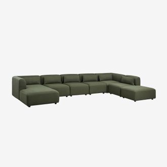 Sklum Divano Modulare Chaise Longue Sinistro A 6 Pezzi Con Pouf Fogler Sklum