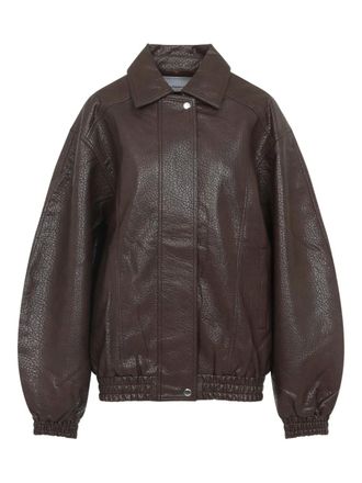 Frankie Shop faux-leather bomber jacket - women - Polyurethane - S - Brown