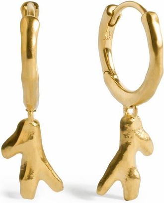 Monica Vinader Fragments Coral Drop Huggie Hoop Earrings in 18K Gold Vermeil at Nordstrom