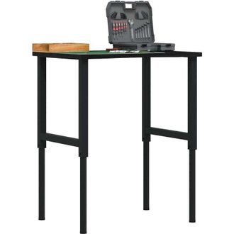 vidaXL Banco De Trabajo Madera Roble Marr&oacute;n Oscuro 80x60x(71,5-98) Cm Vidaxl