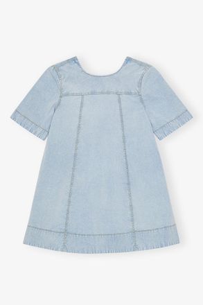 Ganni Blue Light A-line Mini Denim Dress - Size 10/12 Organic Cotton