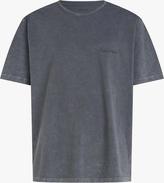 Calvin Klein Mens Calvin Klein 100% COTTON Mens Lounge T-Shirt Forged Iron - Grey - Size: 38